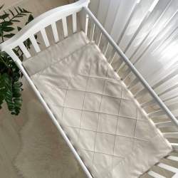 Set de lenjerie pentru pătuț bebeluș, 3 piese, Velvet latte